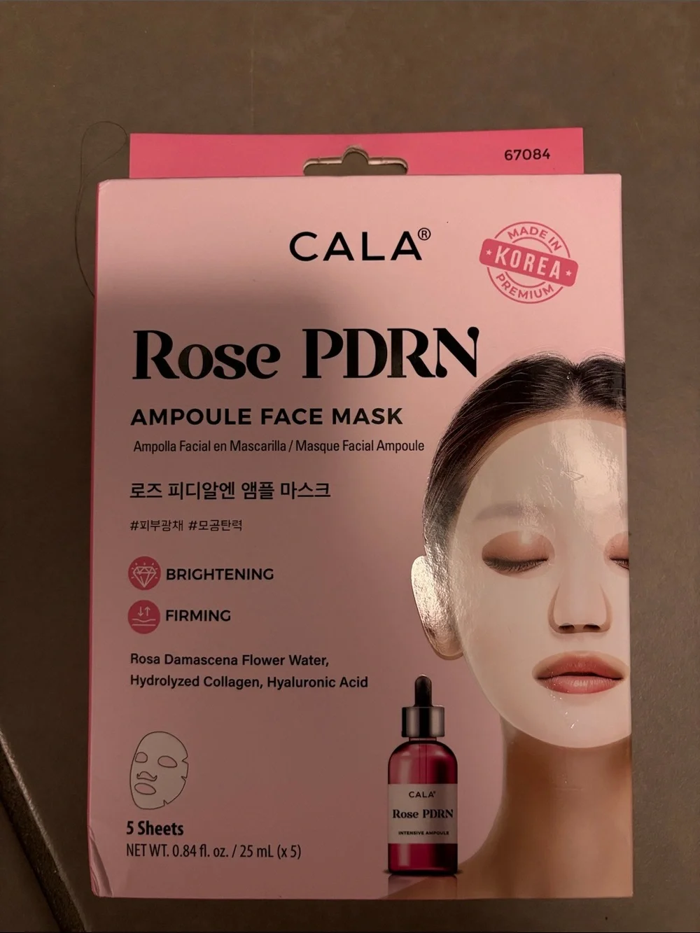 CALA Rose PDRN Ampoule Face Mask - Pink Brightening & Firming